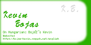 kevin bojas business card